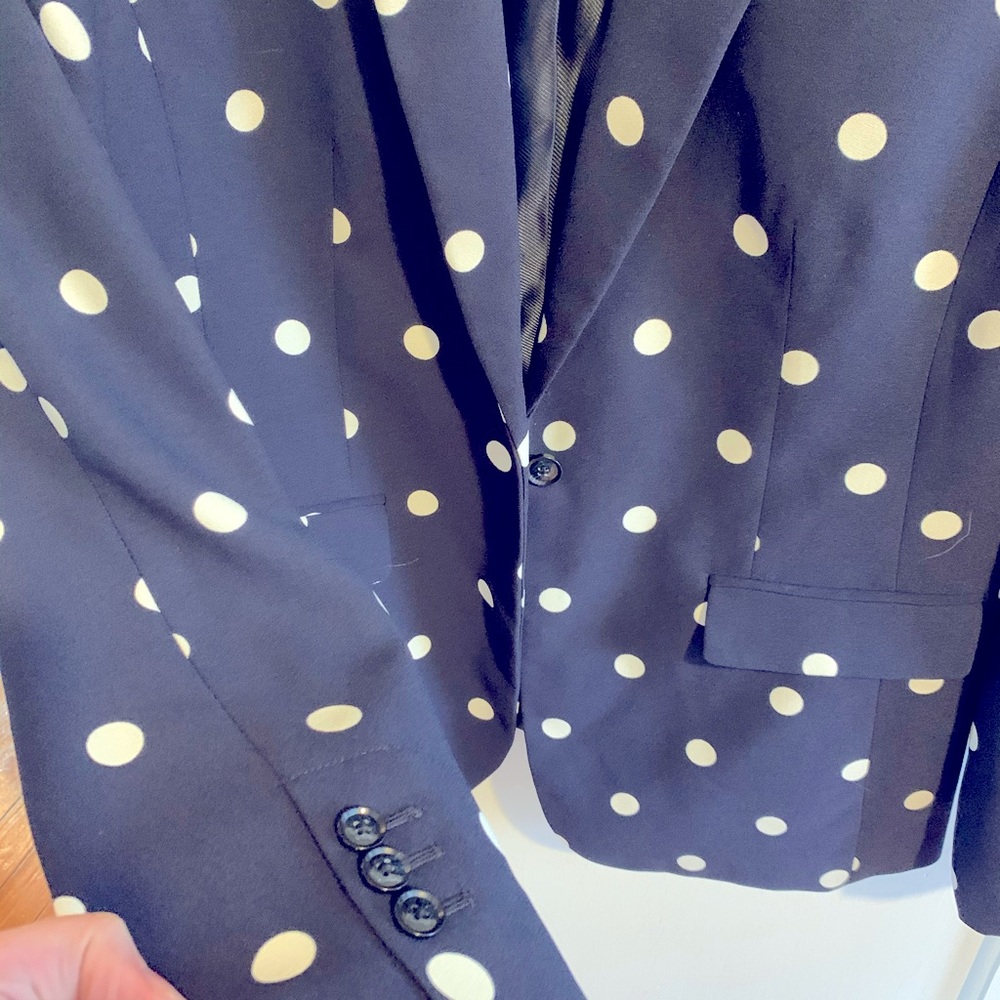 Banana Republic Navy polka dot blazer